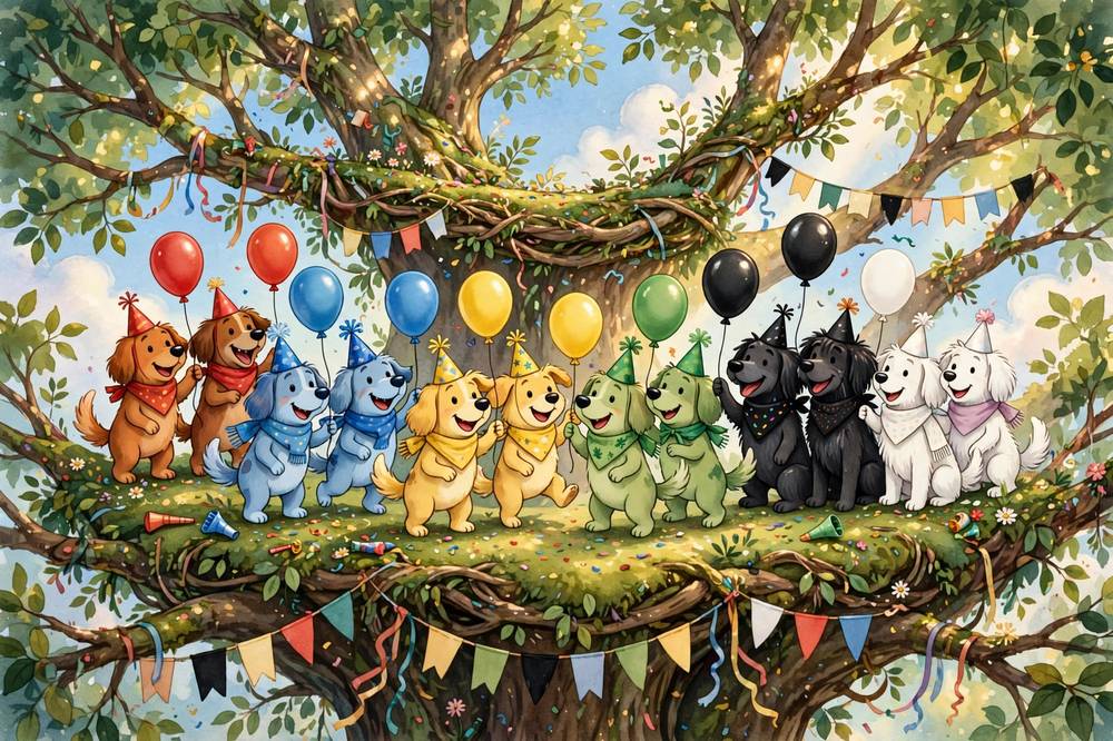 Storybook art for “Go Dog Go”
